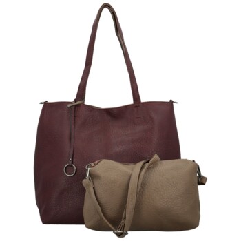 Dámský set kabelek vínový/khaki - MaxFly Areti