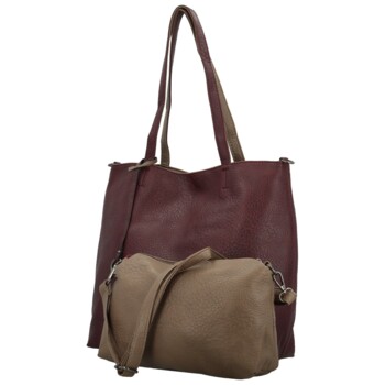 Dámský set kabelek vínový/khaki - MaxFly Areti