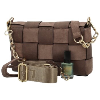 Dámská crossbody kabelka taupe - Laura Biaggi Fabia