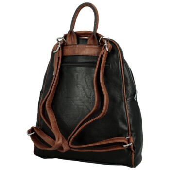 Dámský kabelko/batůžek černo/hnědý - Paolo bags Matti