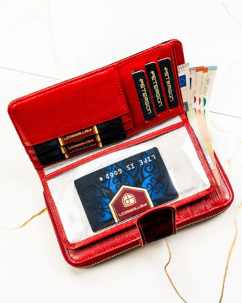 Dámská kožená peněženka červená - Peterson Kornelie