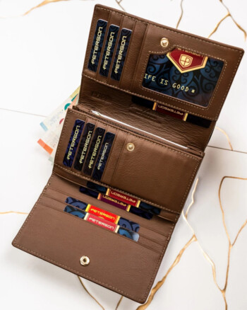 Dámská kožená peněženka hnědá - Peterson Jefim