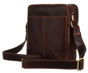 Pánská kožená taška tmavě koňaková - Peterson Savas