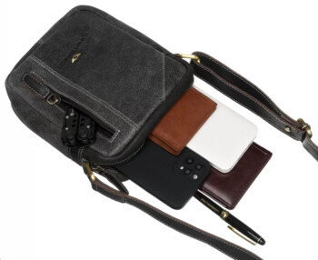 Pánská kožená taška černá - Peterson Skylor