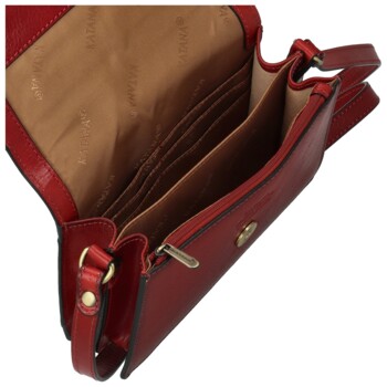 Dámská kožená crossbody kabelka vínová - Katana Saire