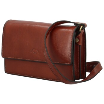 Dámská kožená crossbody kabelka hnědá - Katana Saire