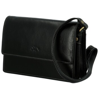 Dámská kožená crossbody kabelka černá - Katana Saire