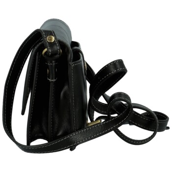 Dámská kožená crossbody kabelka černá - Katana Saire