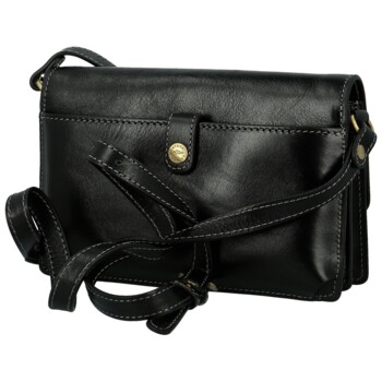 Dámská kožená crossbody kabelka černá - Katana Saire