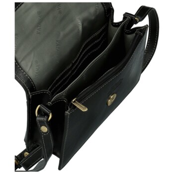 Dámská kožená crossbody kabelka černá - Katana Saire