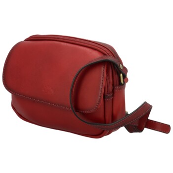Dámská kožená crossbody kabelka vínová - Katana Shirin