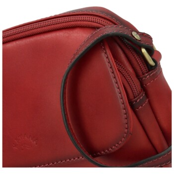 Dámská kožená crossbody kabelka vínová - Katana Shirin