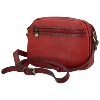 Dámská kožená crossbody kabelka vínová - Katana Shirin