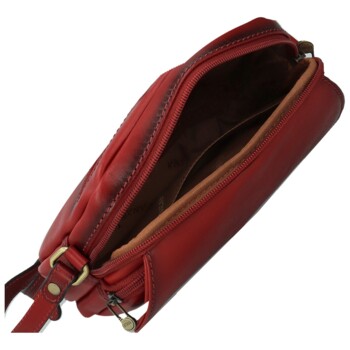 Dámská kožená crossbody kabelka vínová - Katana Shirin