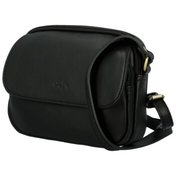 Dámská kožená crossbody kabelka černá - Katana Shirin