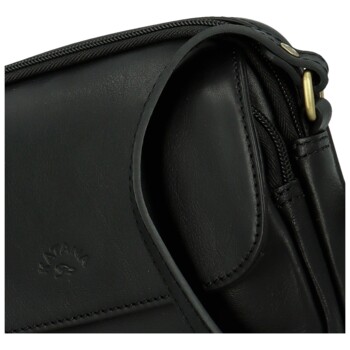 Dámská kožená crossbody kabelka černá - Katana Shirin