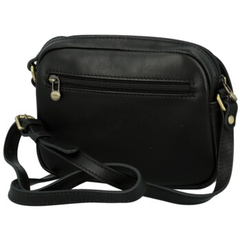 Dámská kožená crossbody kabelka černá - Katana Shirin