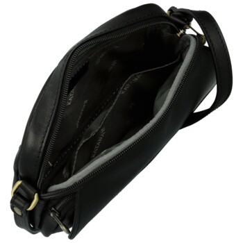 Dámská kožená crossbody kabelka černá - Katana Shirin