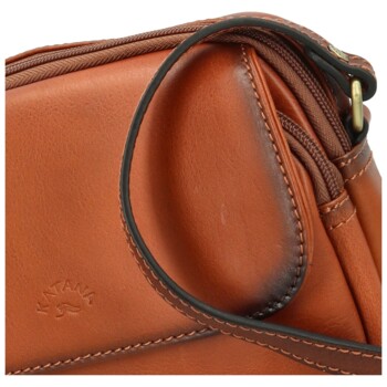 Dámská kožená crossbody kabelka koňaková - Katana Shirin