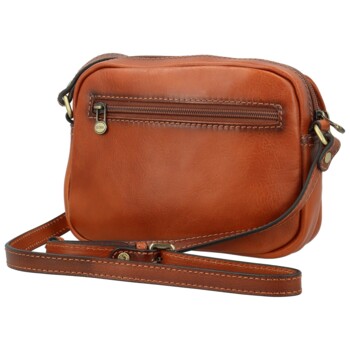 Dámská kožená crossbody kabelka koňaková - Katana Shirin