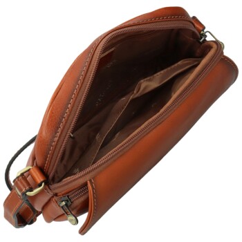 Dámská kožená crossbody kabelka koňaková - Katana Shirin