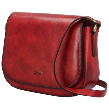 Dámská kožená crossbody kabelka vínová - Katana Pure
