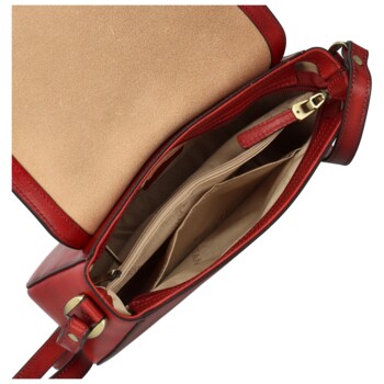 Dámská kožená crossbody kabelka vínová - Katana Pure