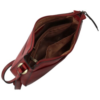 Dámská kožená crossbody kabelka vínová - Katana Denali