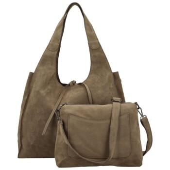 Dámský set kabelek tmavě béžový - Paolo bags Sherika