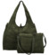 Dámský set kabelek tmavě zelený - Paolo bags Sherika