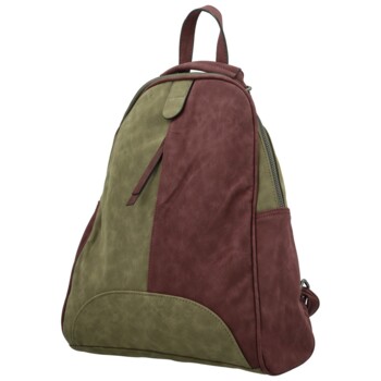 Dámský kabelko/batůžek zeleno/vínový - Paolo bags Kavaya