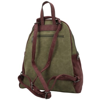 Dámský kabelko/batůžek zeleno/vínový - Paolo bags Kavaya