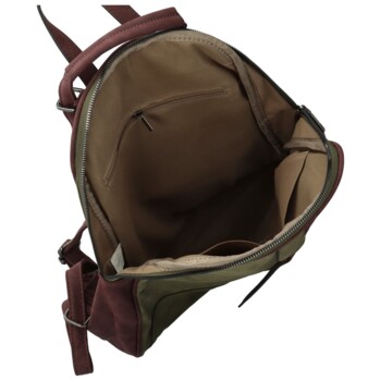 Dámský kabelko/batůžek zeleno/vínový - Paolo bags Kavaya
