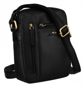 Pánská kožená crossbody taška černá - Peterson Ridas