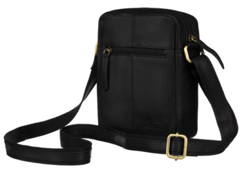 Pánská kožená crossbody taška černá - Peterson Kadri