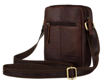 Pánská kožená crossbody taška hnědá - Peterson Kadri
