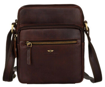 Pánská kožená crossbody taška hnědá - Peterson Lauris