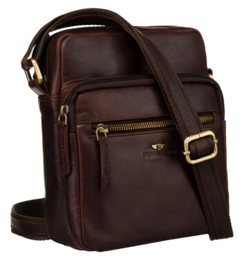 Pánská kožená crossbody taška hnědá - Peterson Lauris