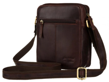 Pánská kožená crossbody taška hnědá - Peterson Lauris