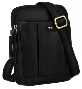 Pánská kožená crossbody taška černá - Peterson Owen