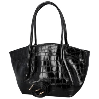 Luxusní dámská koženková kabelka na rameno Moiry, černá