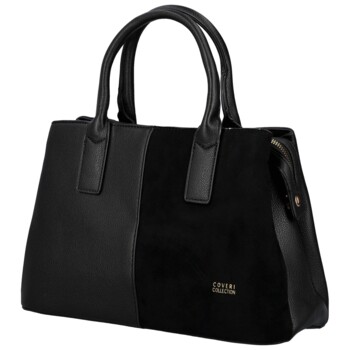 Luxusní dámská koženková kabelka do ruky Coveri Korina, černá
