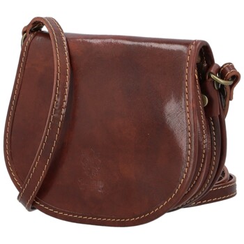 Dámská kožená crossbody hnědá - Delami Melisa