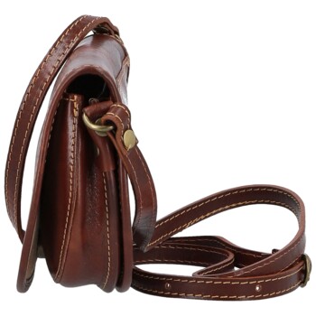 Dámská kožená crossbody hnědá - Delami Melisa