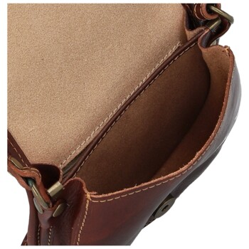 Dámská kožená crossbody hnědá - Delami Melisa