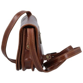 Dámská kožená crossbody hnědá - Delami Belinda