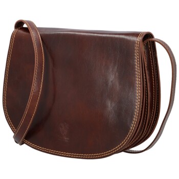 Dámská kožená crossbody hnědá - Delami Linda