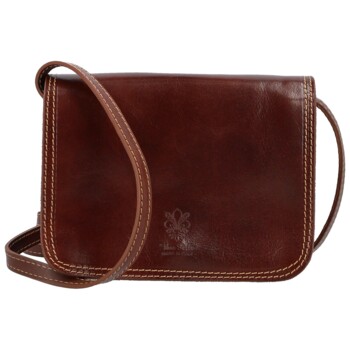 Dámská kožená crossbody hnědá - Delami Vera Pelle Asppena