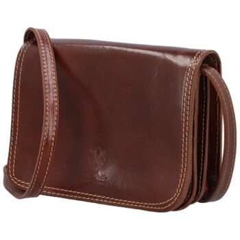 Dámská kožená crossbody hnědá - Delami Vera Pelle Asppena