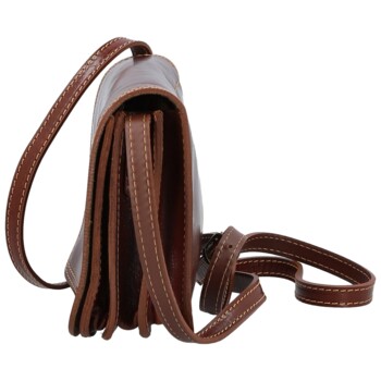 Dámská kožená crossbody hnědá - Delami Vera Pelle Asppena